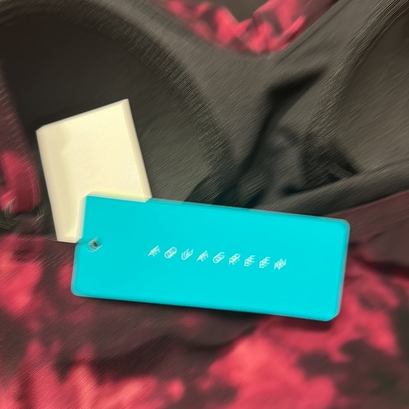 Women's Black & Burgundy Tie Dye Tiered Tankini Top - Aqua Green® - Picture 12 of 12